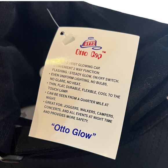 GloGo Glow Visions VTG 90s Otto Glow Cap Strap Back Black NEW Adult OS One Size - Picture 8 of 8